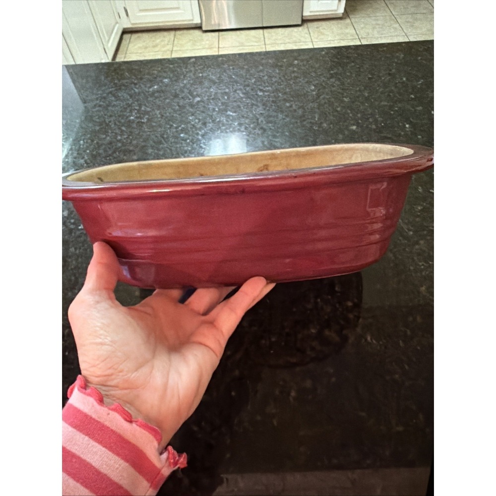 The Pampered Chef Deep‎ Baker Casserole Dish Cranberry Stoneware 3.1Qt Baking